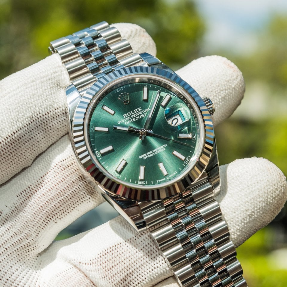 Rolex Datejust 41'Mint Green' 126334 Steel & White Gold