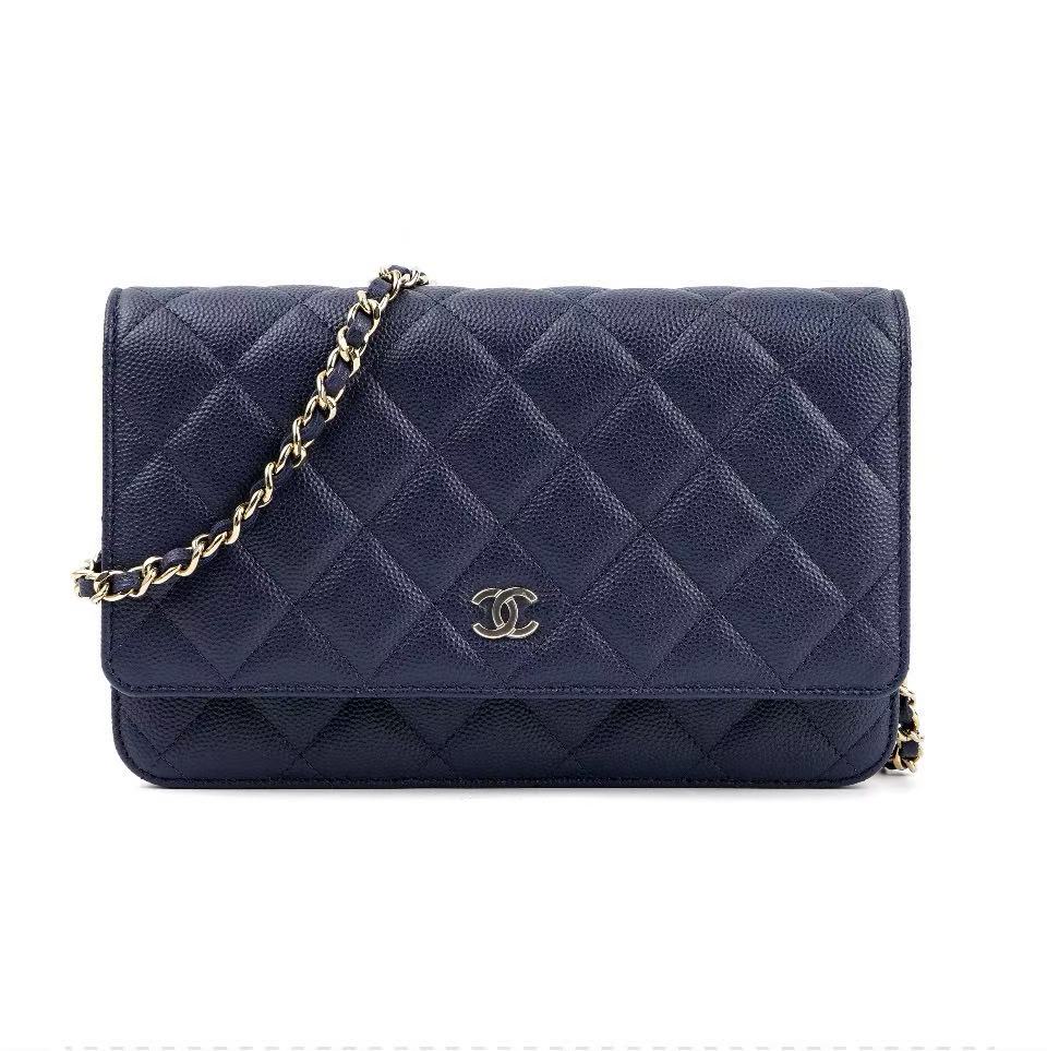 Chanel  WOC Bag Navy Caviar Light Gold Hardware