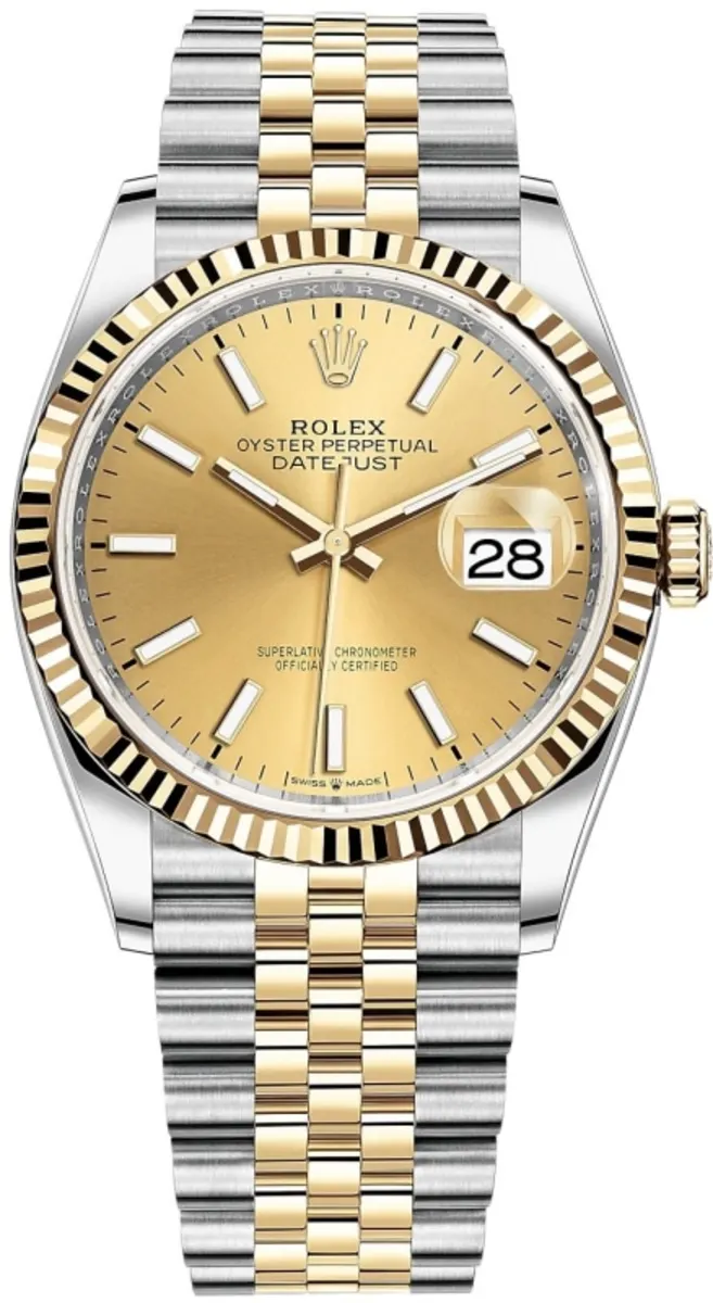 Rolex Datejust 36 Steel & Yellow Gold Champagne Dial Women's Watch M126233-0015