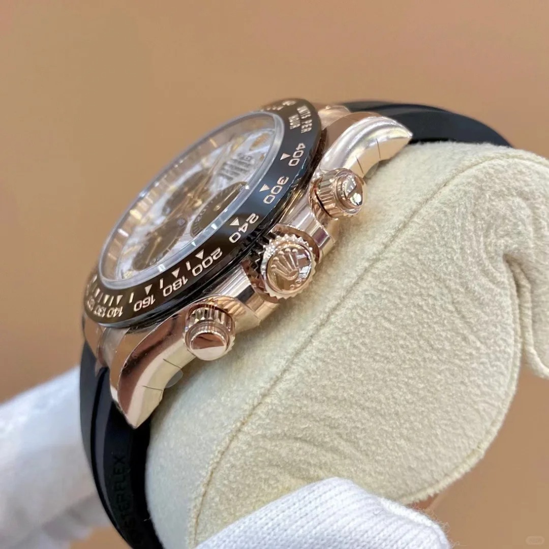 Rolex Daytona 18k Everose Gold Ceramic Bezel Meteorite Dial Oysterflex 116515LN-0055