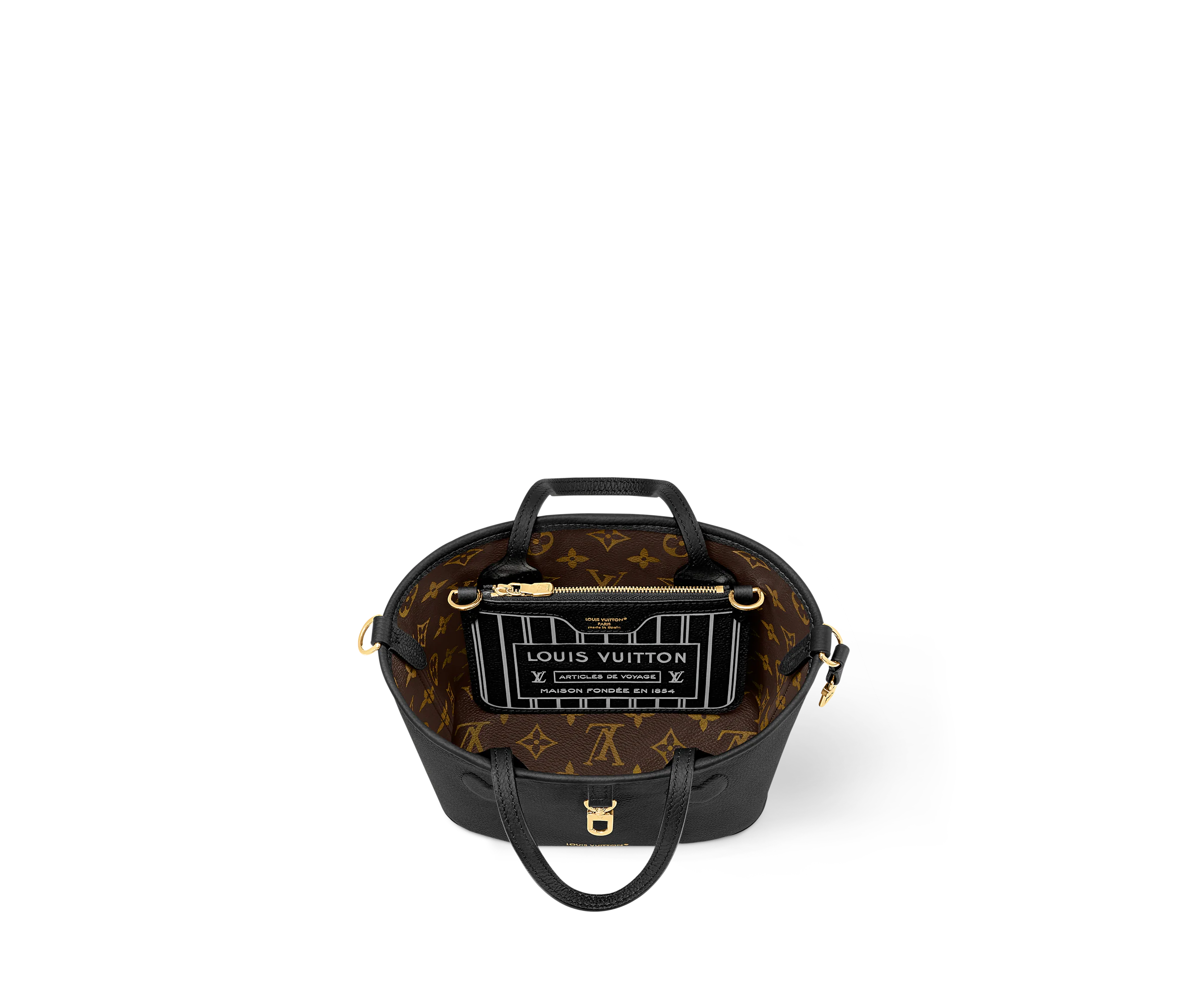 Neverfull Bandoulière Inside Out BB  Black cowhide