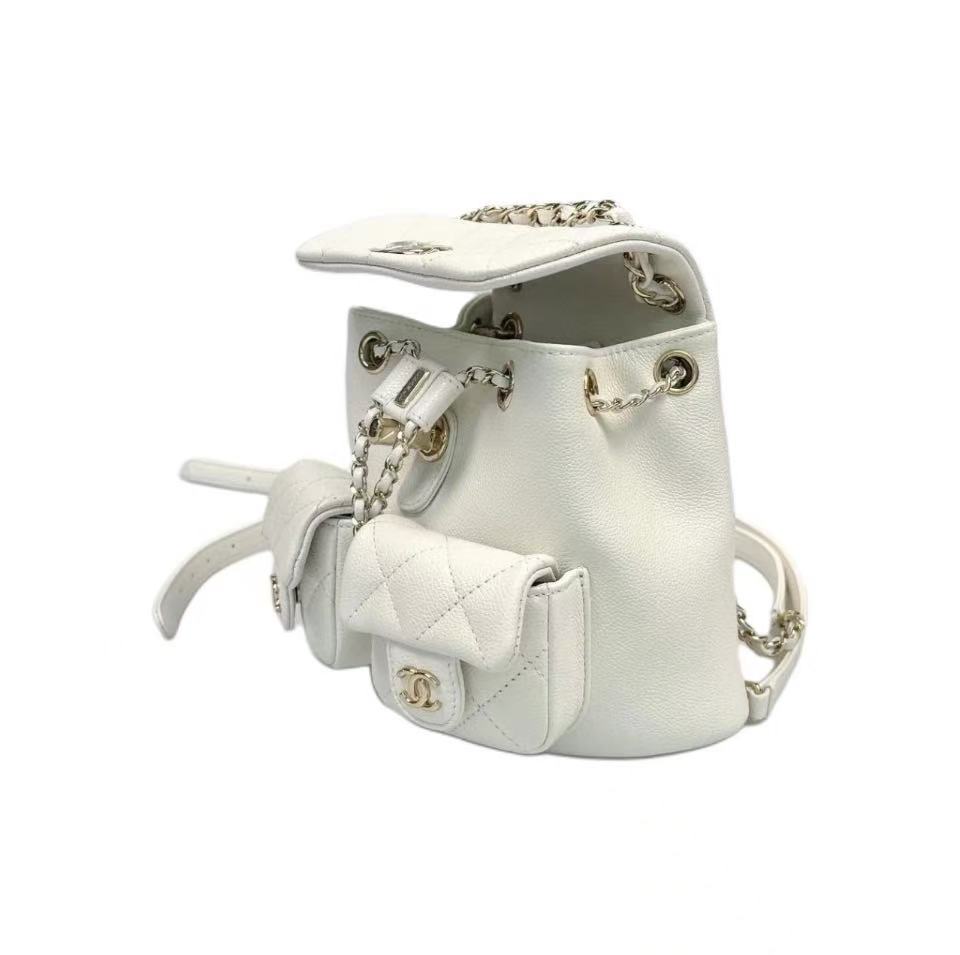 CHANEL DumaSmall  Backpack 24A - White