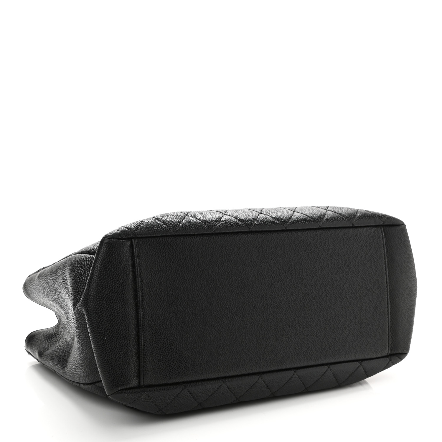 CHANEL Quilted Caviar Leather Tote Bag - Black