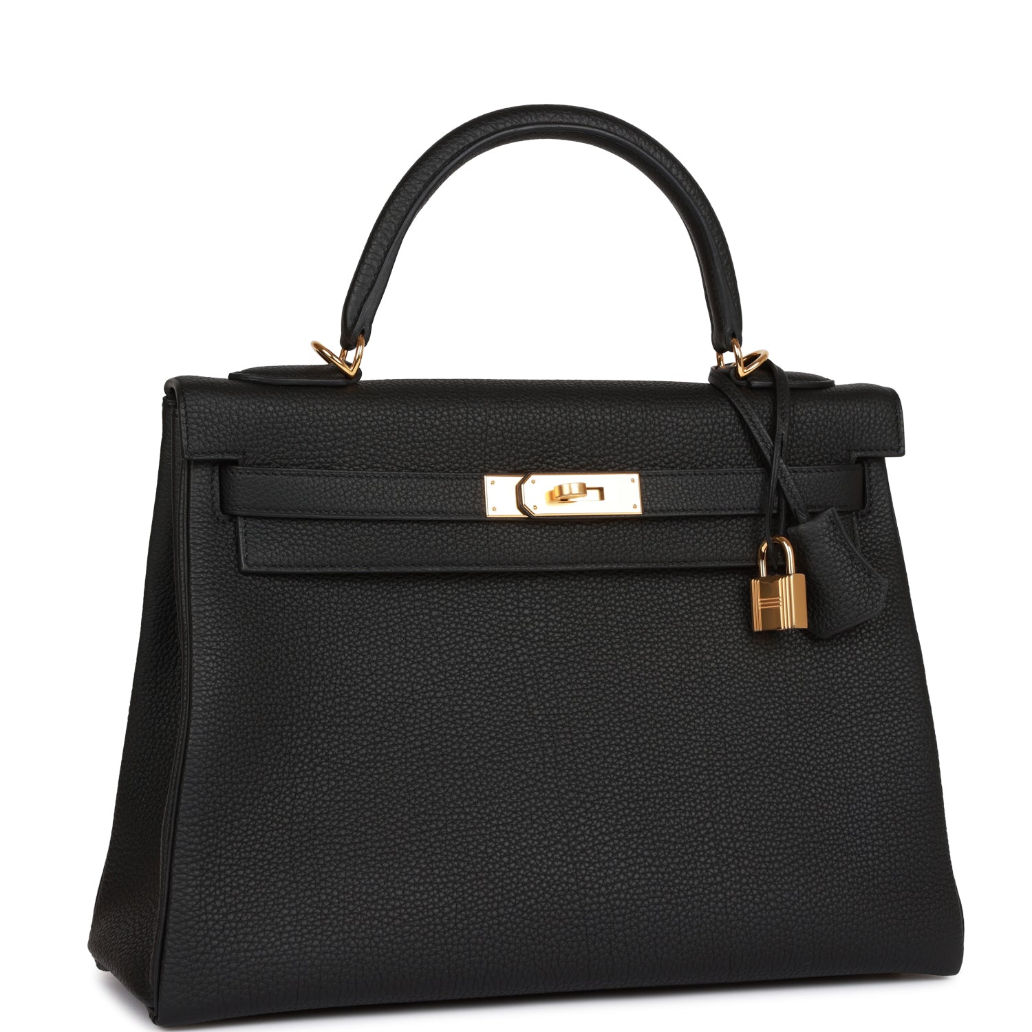 Hermès Kelly Retourne 32 Black Togo Gold Hardware