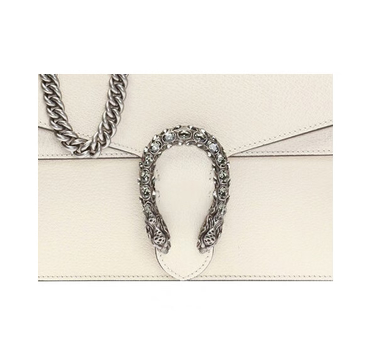 GUCCI DIONYSUS SMALL LEATHER BAG IN WHITE