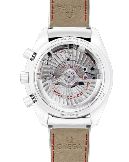 OMEGA SPEEDMASTER DARK SIDE OF THE MOON 44.25 MM, WHITE CERAMIC ON LEATHER STRAP