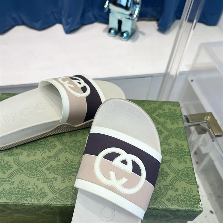 GUCCI SLIDE INTERLOCKING G LEATHER BLACK FOR MEN – GSL007