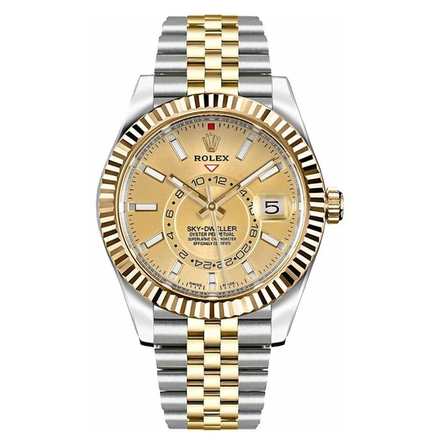 Rolex Sky-Dweller 42mm Champagne Dial Men's Watch 326933-0004