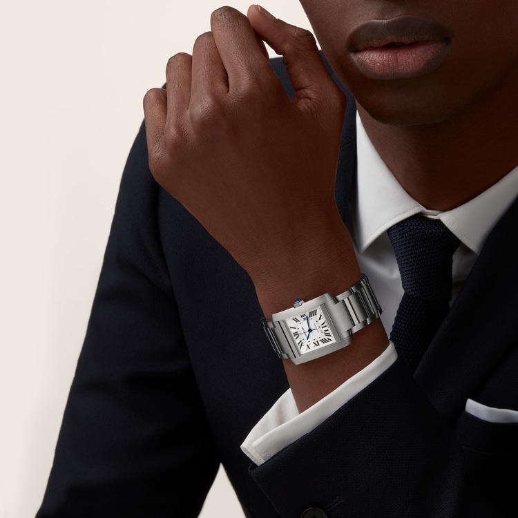 Tank Française watch Large model Silvered dial 36.7 mm