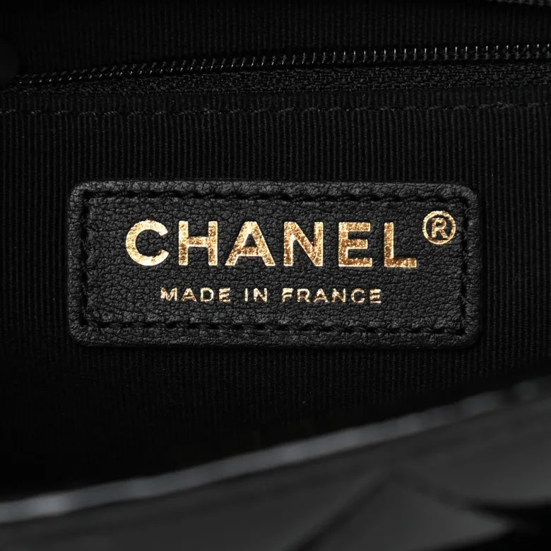 Chanel Patent Quilted Small Top Handle Flap Black