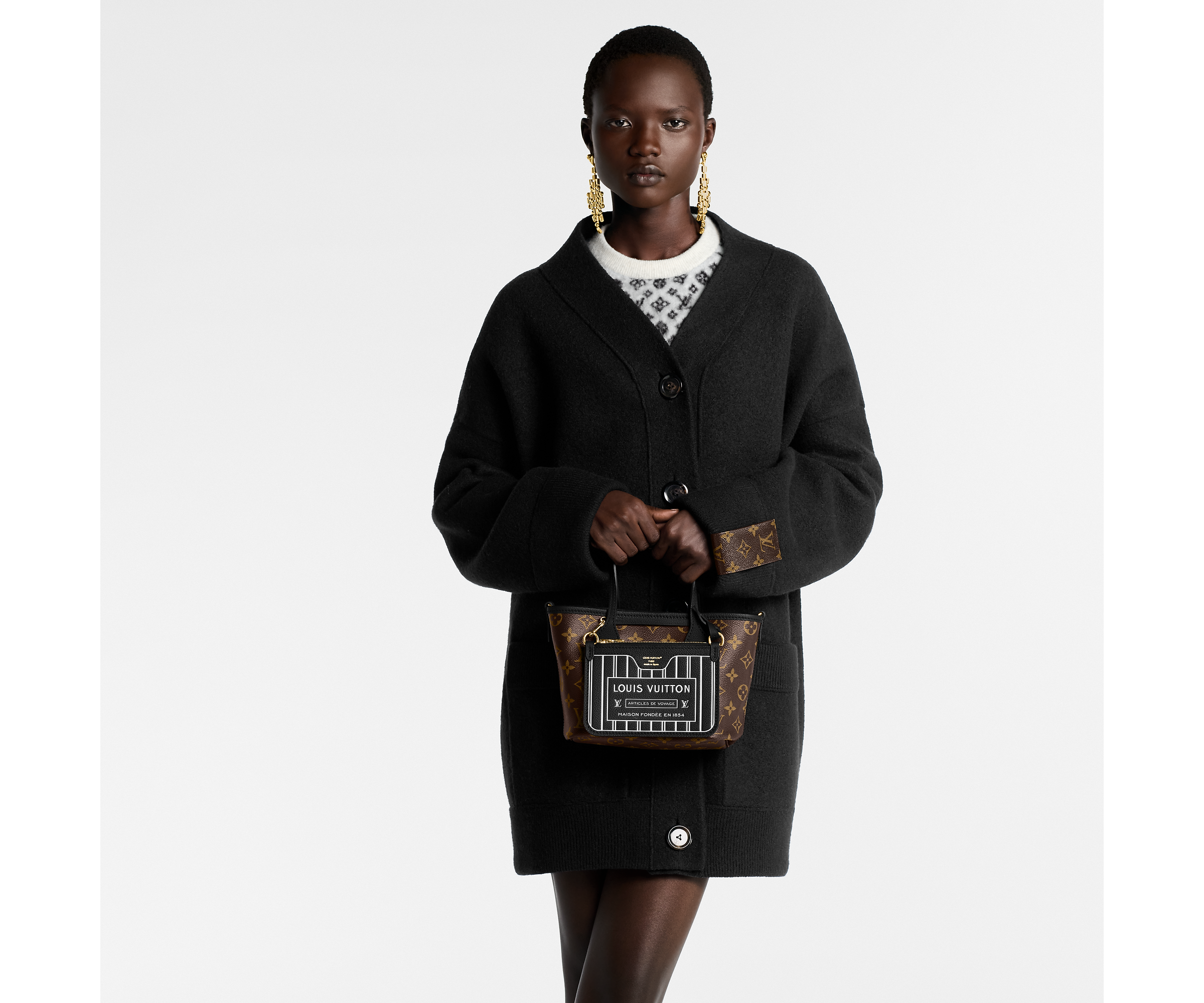 Neverfull Bandoulière Inside Out BB  Black cowhide