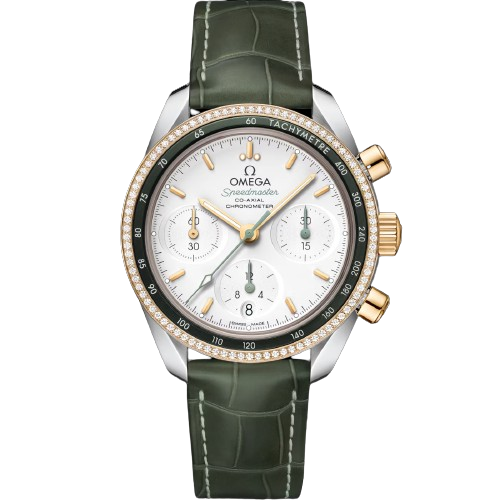 OMEGA SPEEDMASTER 38 38 MM, STEEL ‑ YELLOW GOLD ON LEATHER STRAP