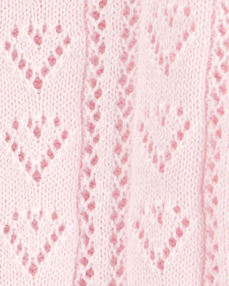 Oshkosh Baby Heart Button-Front Sweater Knit Cardigan - Pink