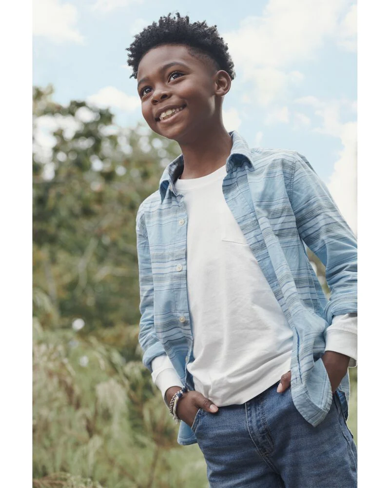 Oshkosh Baja Stripe Button-Front Shirt