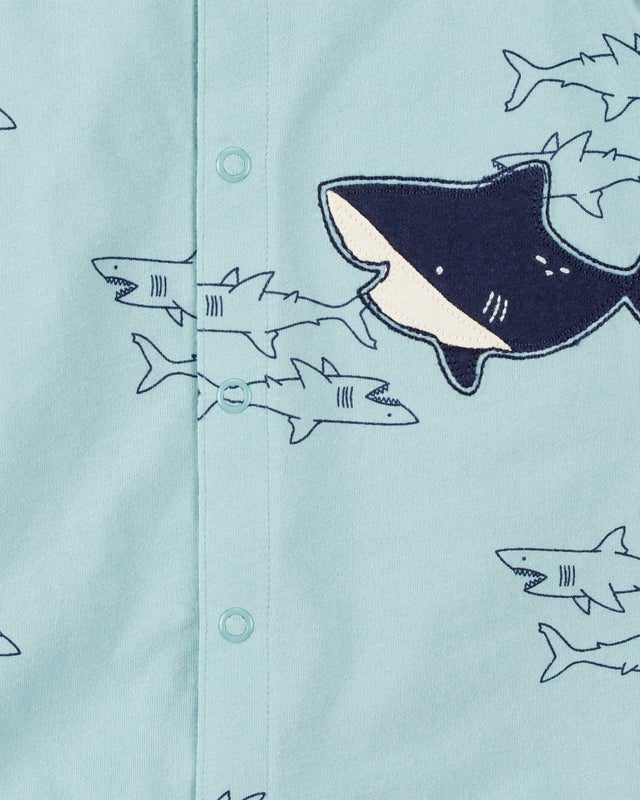Carter's Baby Blue Shark 1-Piece Romper