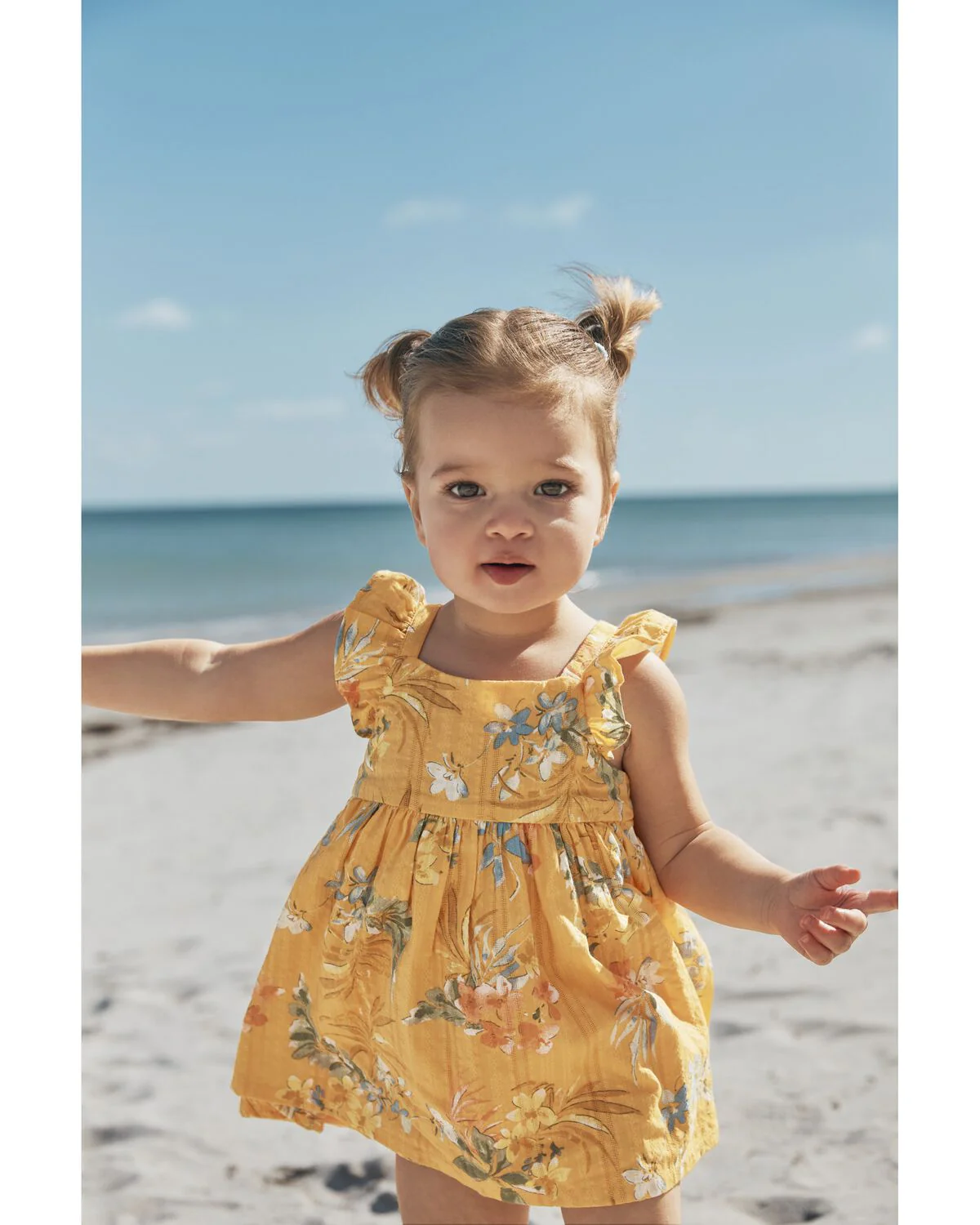 Oshkosh Baby Floral Print Seersucker Babydoll Dress