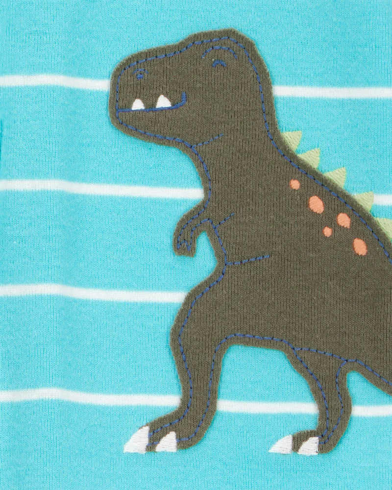 Carter's Toddler 1-Piece Striped Dinosaur 100% Snug Fit Cotton Footless Pyjamas