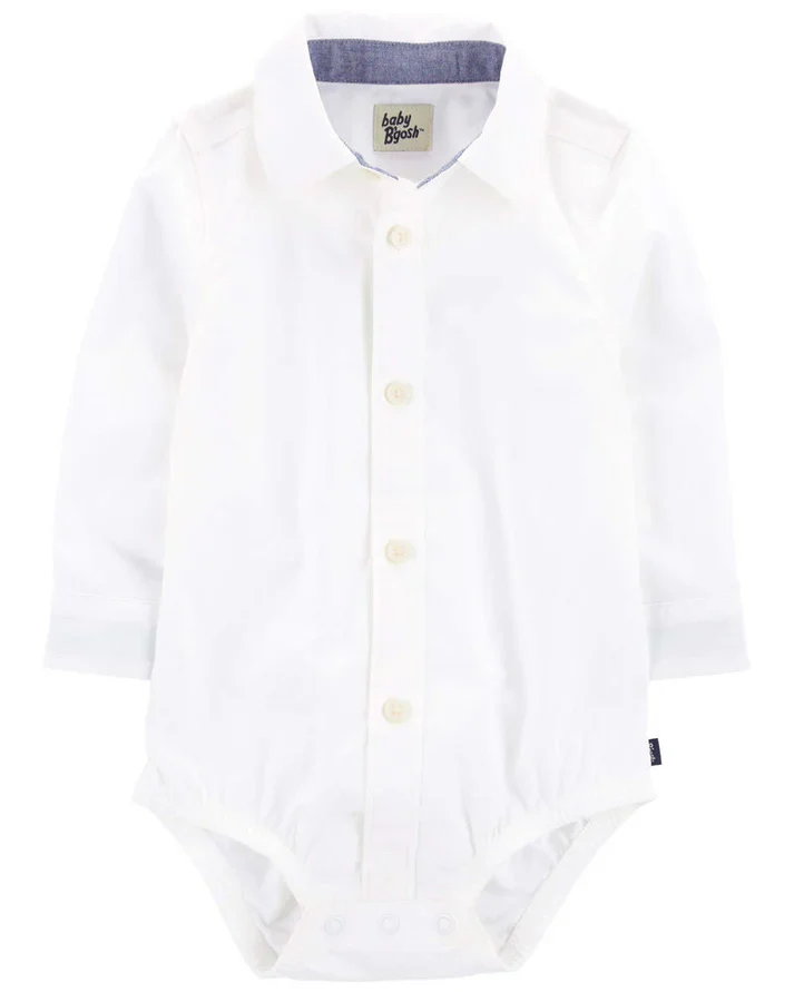 Oshkosh Button-Front Bodysuit with Twill Suspender Pants