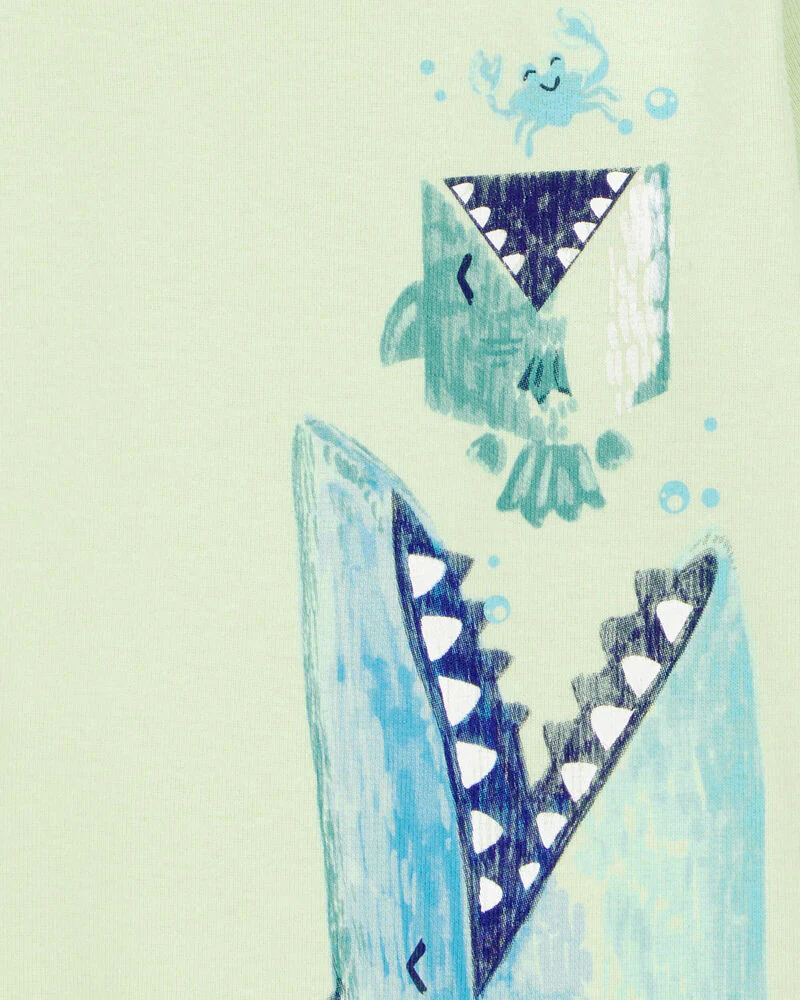 Carter's Baby Shark Print Snug Fit Cotton 4-Piece Pyjamas