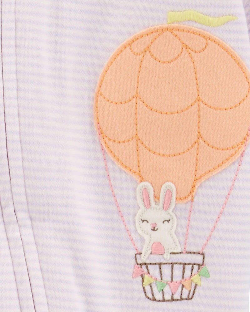 Carter's Baby Hot Air Balloon Bunny 2-Way Zip Cotton Sleep & Play