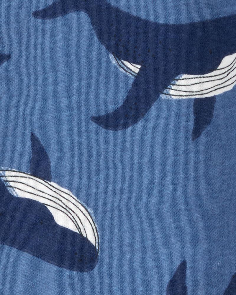 Carter's Baby Whale Print Snug Fit Cotton Footless 1-Piece Pyjamas - Navy