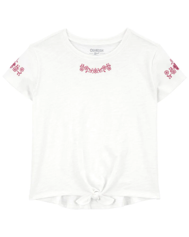 Oshkosh Tie-Front Jersey Tee with Eyelet Skirt