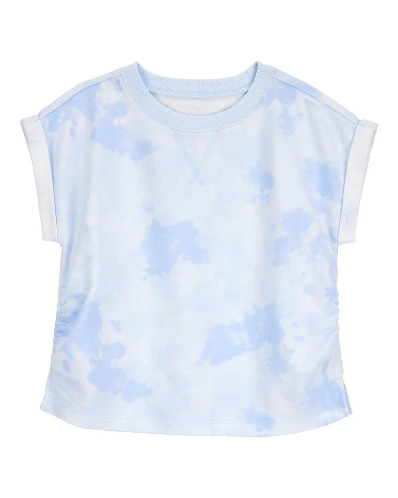 Oshkosh Kid Cloud-Dye Cinched Tee with Drawstring Cloud Dye Skort