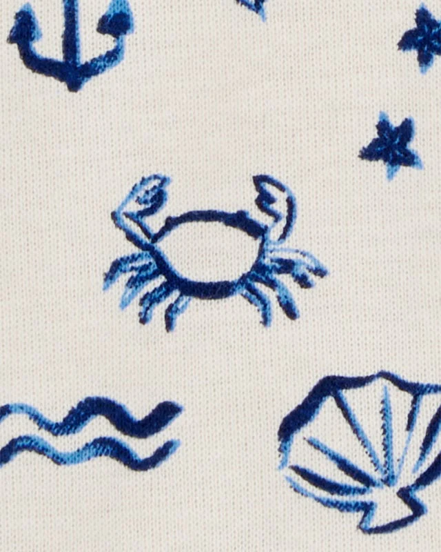 Carter's Baby Sea Print Snap-Up Cotton Romper