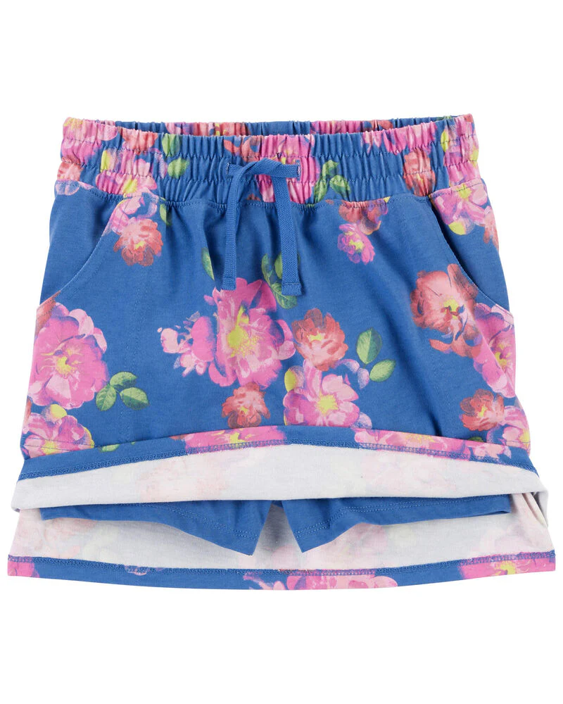 Oshkosh Kid Floral Print Cotton Jersey Skort