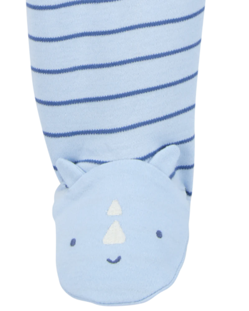 Carter's Baby Striped Rhino 2-Way Zip Sleep and Play