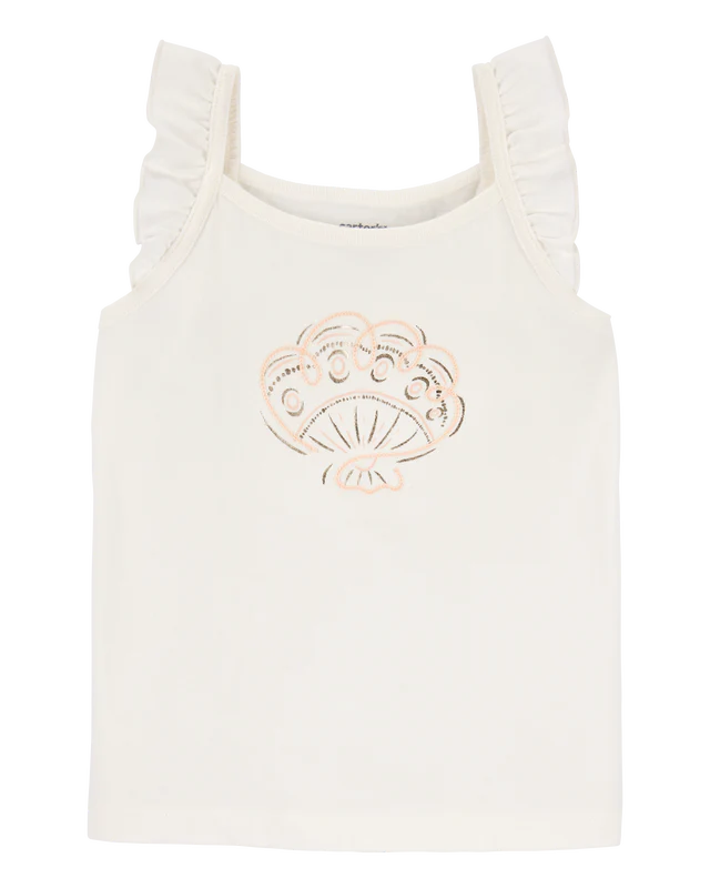 Carter's Toddler Seashell Flutter-Sleeve Tank with Woven Shorts