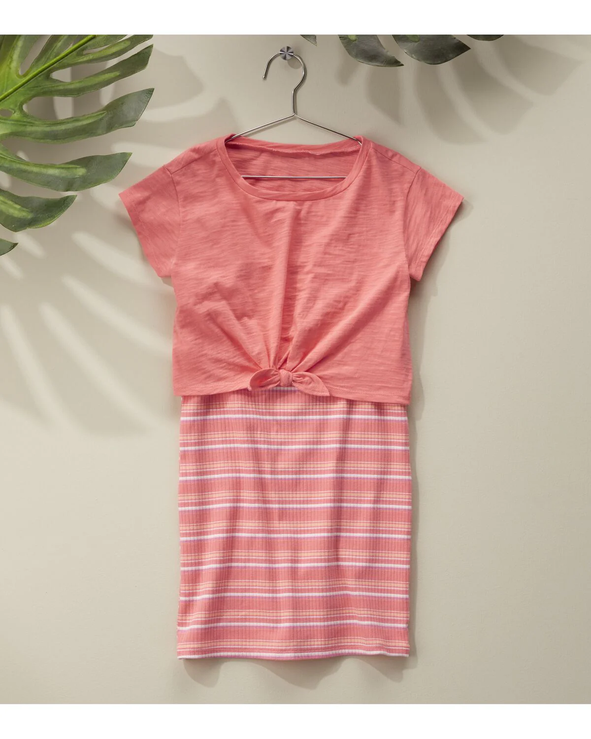 Oshkosh Kid 2-Piece 90s Inspired Ribbed Dress Set(removable)