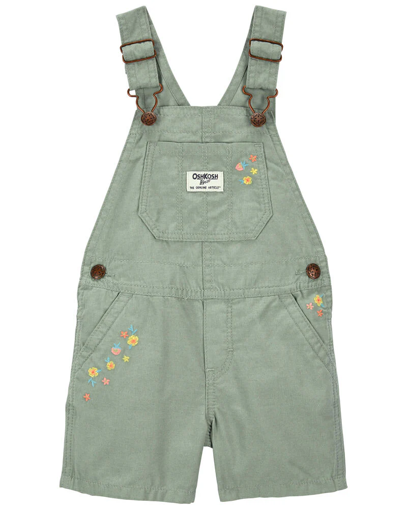 Oshkosh Toddler Silky Pointelle Top with Embroidered Floral Shortalls