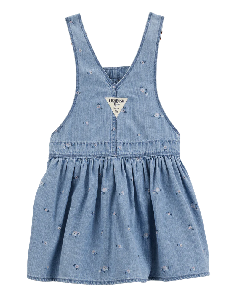 Oshkosh Toddler Scalloped Collar Short-Sleeve Top with Floral Knit Jumper Dress