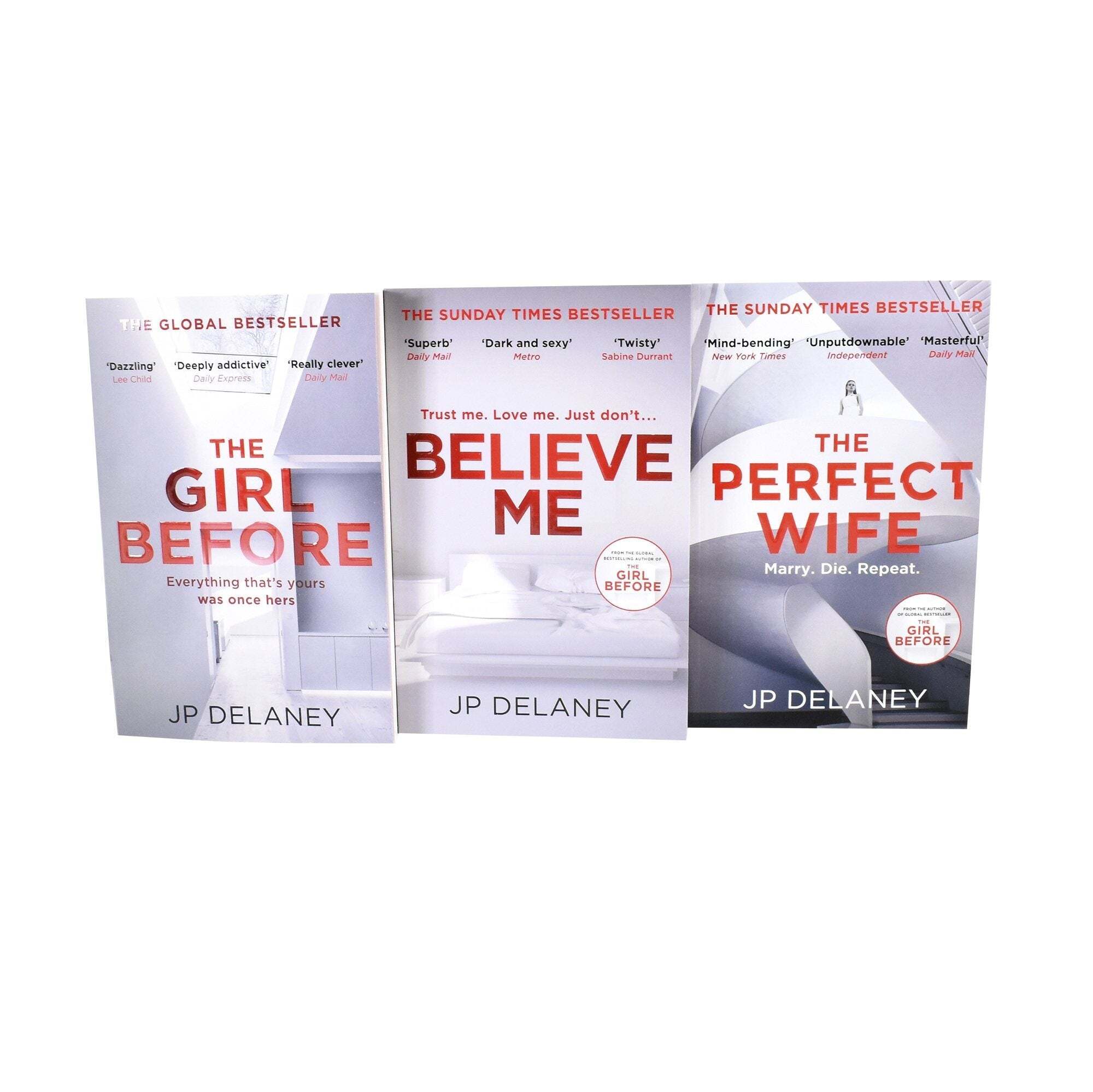 JP Delaney 3 Books Collection Set (The Girl Before, Believe Me & The Perfect Wife) - Adult - Paperback