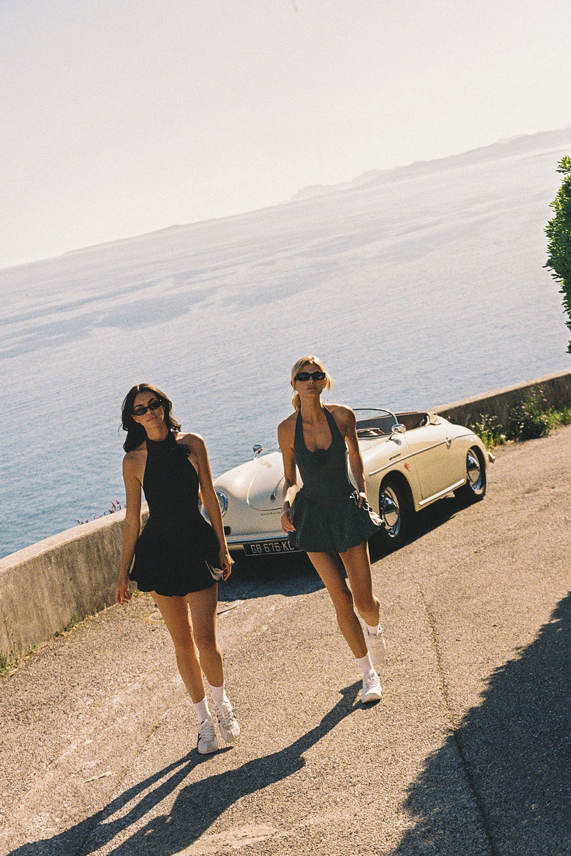 Riviera Floral Halter Mock Neck Dress