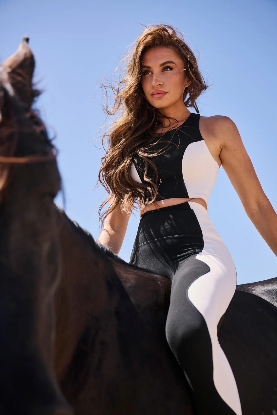 Color-Block Racerback Sports Bra