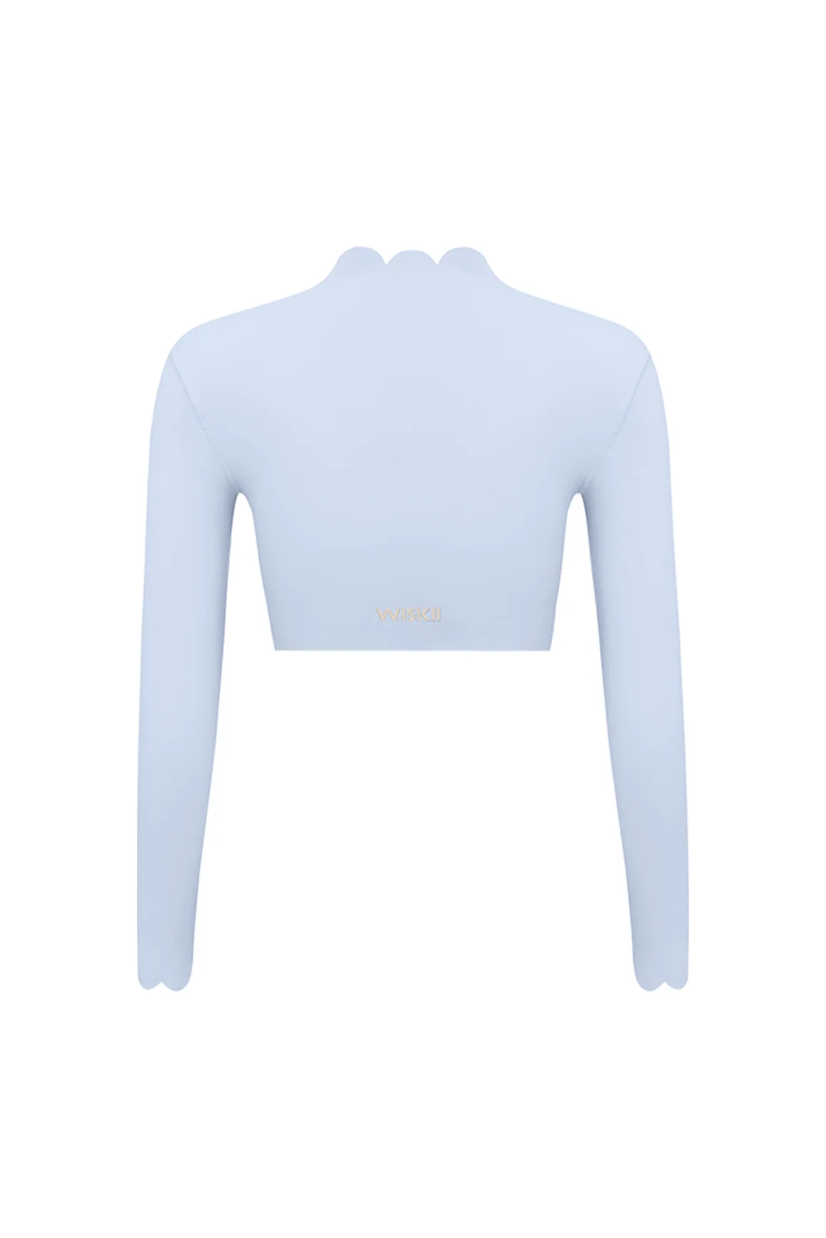 Scallop Cropped Long Sleeve Top