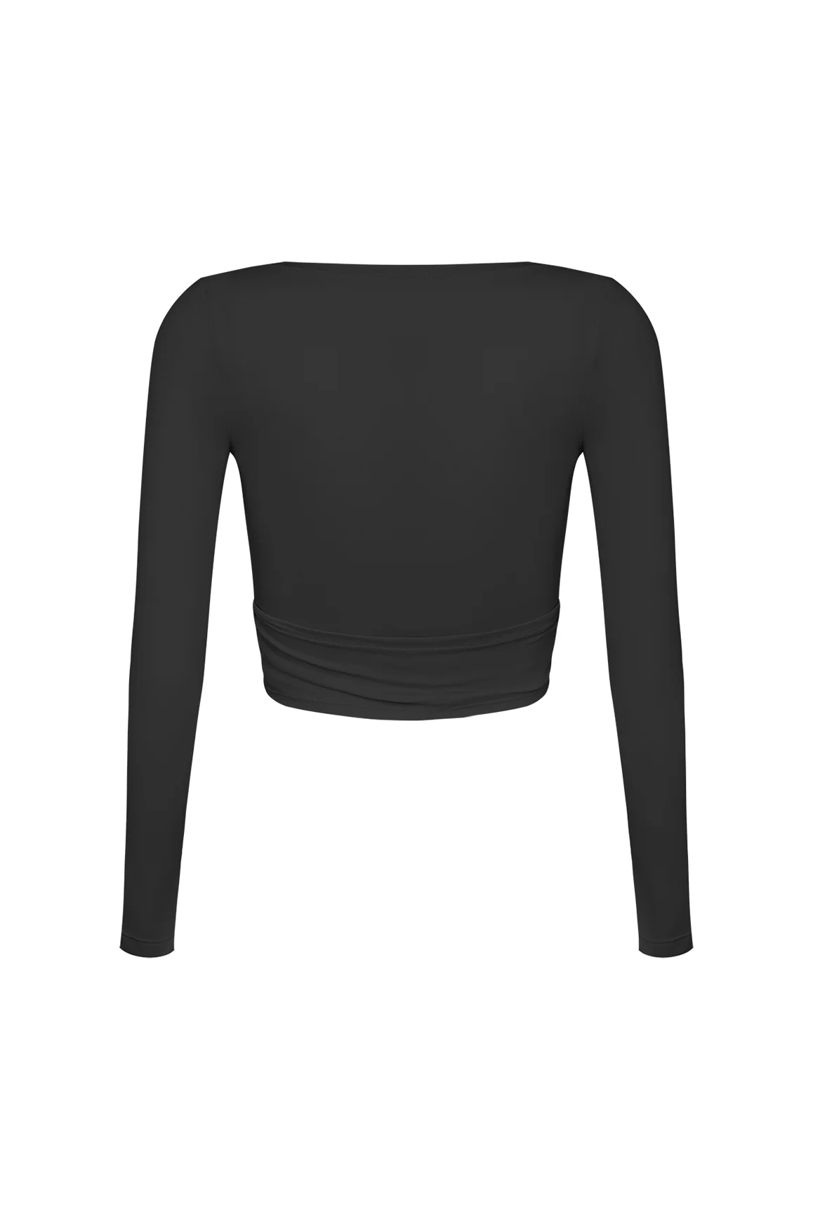 Tie-Front Long Sleeve Crop Top
