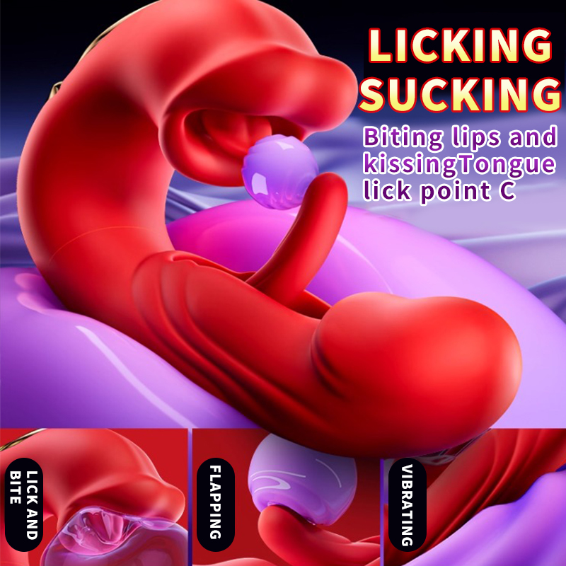 G Spot Vibrator Sex Toys for Women- Adult Female Sex Toy with 10 Flapping & Vibrating & Licking Biting Modes Tongue Toy for Women Clitoral Nipples Sex, Sucking Clit Vibrator Adult Sex Toys & Games