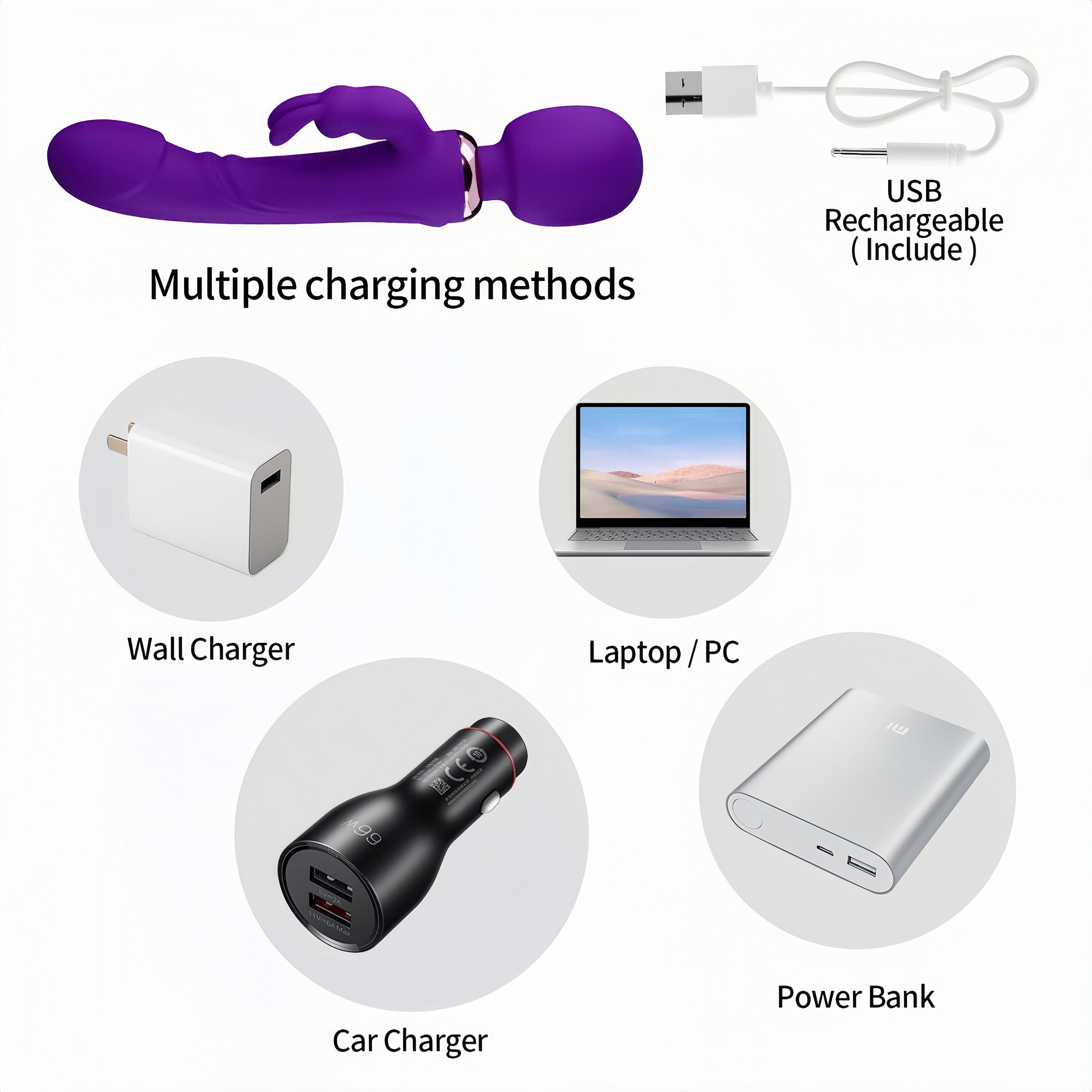 10 Inch Silicone Purple Dildo & Finger Vibrator - 2-in-1 Adult Sex Toy for Women with 10 Powerful Vibration Modes - Body-Safe and Friendly Design