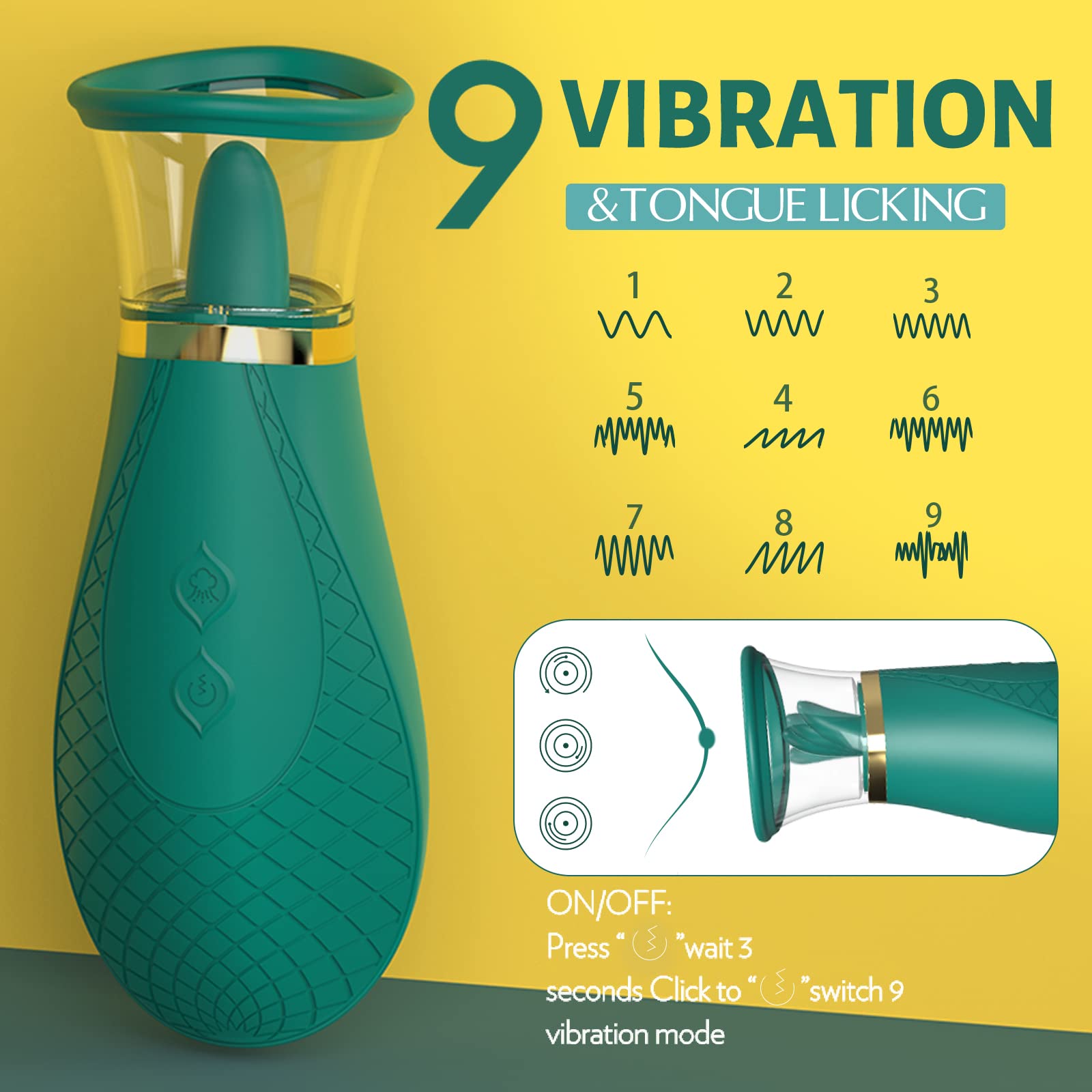 USB Rechargeable Clitoral Sucking Vibrator - High-Quality Silicone Tongue Toy with 9 Vibrating Modes, IPX6 Waterproof Design for Ultimate Clitoral Stimulation and Pleasure