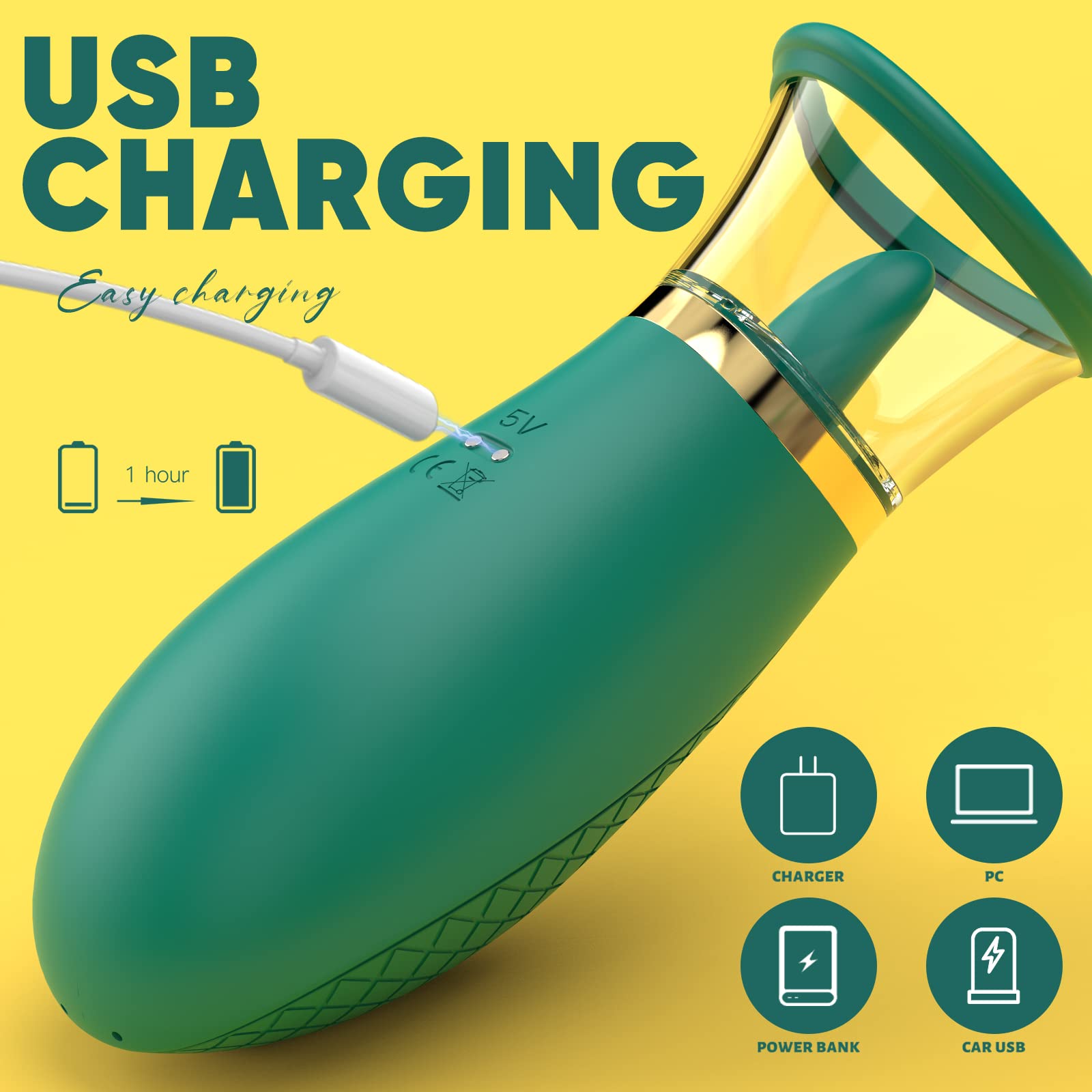 USB Rechargeable Clitoral Sucking Vibrator - High-Quality Silicone Tongue Toy with 9 Vibrating Modes, IPX6 Waterproof Design for Ultimate Clitoral Stimulation and Pleasure