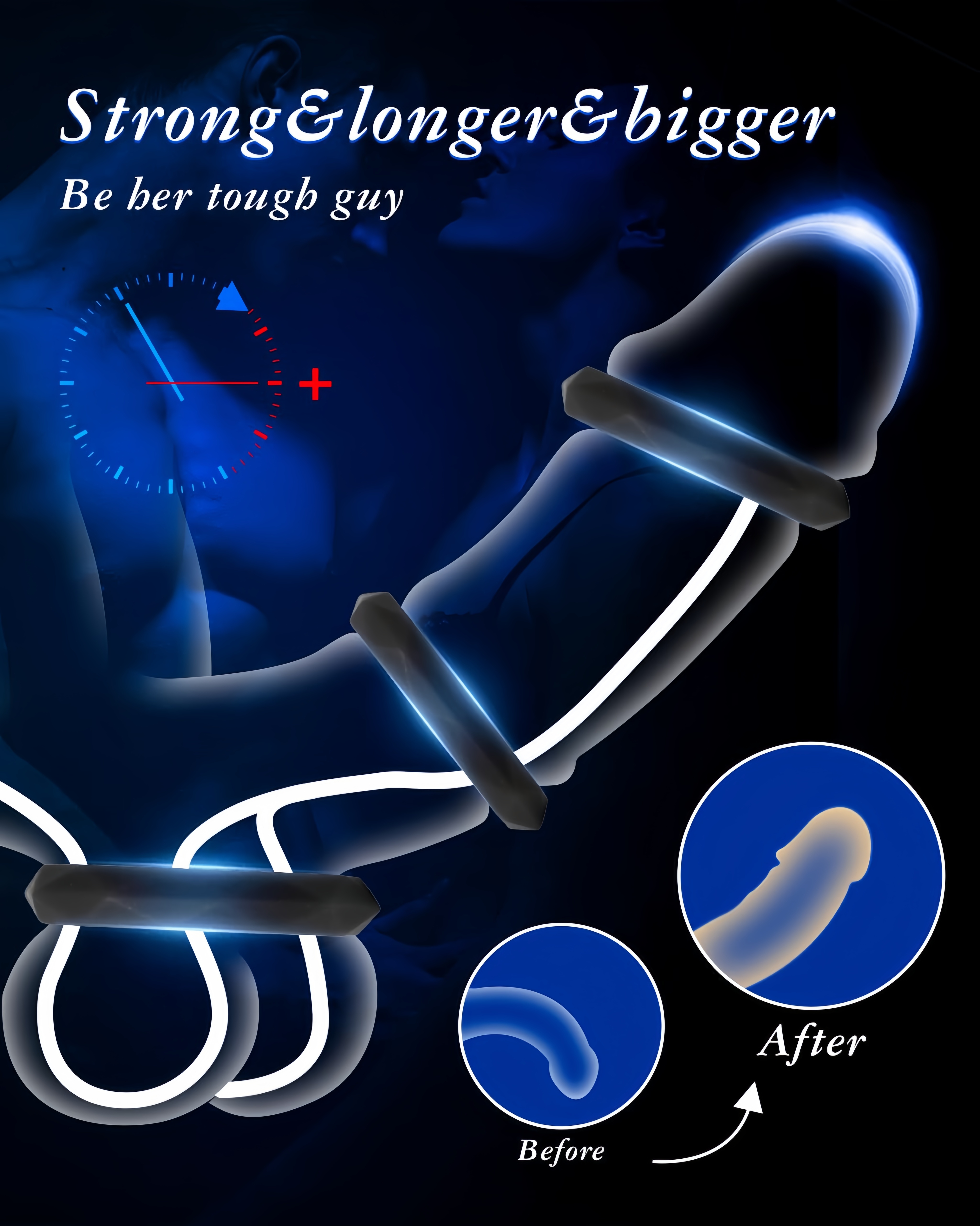 Premium Silicone Cockring Set for Erectile Dysfunction - 6 Adjustable Sizes with Portable Storage Box - Enhance Male Performance & Longevity - Perfect for Couples