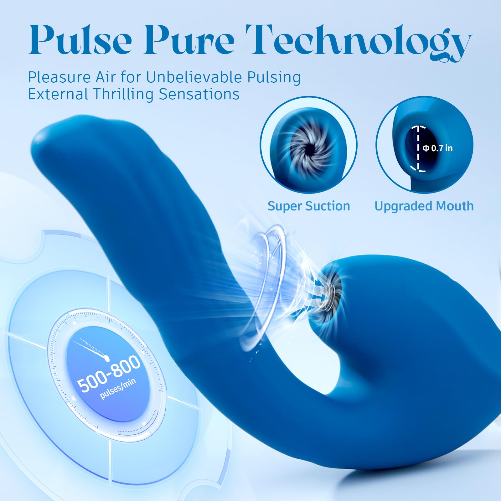 Dual-Function Vibrator & Thrusting Dildo - 10 Sucking Modes & 10 Powerful Vibration Patterns, 0.7-Inch Suction Opening for Ultimate Clitoral, G-Spot, and A-Spot Stimulation - Elevate Your Pleasure