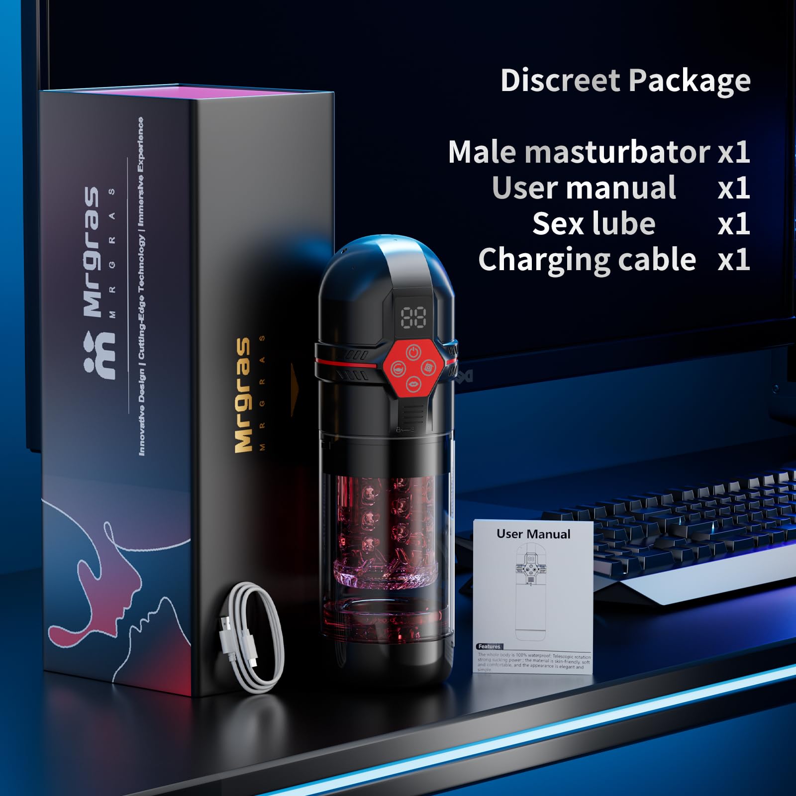 Enhanced 6-in-1 Automatic Male Masturbator & Penis Pump - Features 7 Thrusts, 7 Rotations, 7 Suctions, 7 Vibrations, and 12-Second Vacuum for Ultimate Pleasure - The Perfect Male Sex Toy for Men