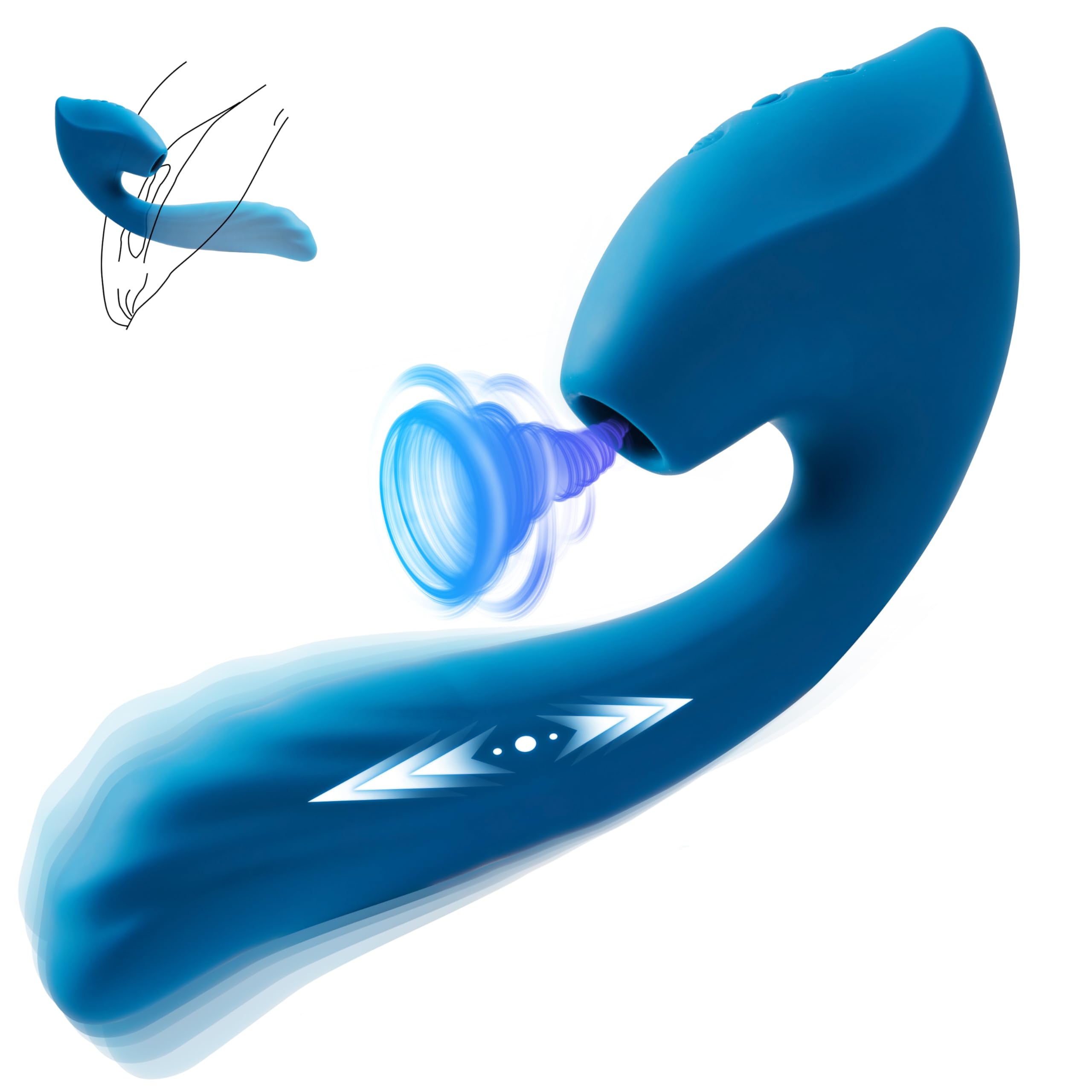 Dual-Function Vibrator & Thrusting Dildo - 10 Sucking Modes & 10 Powerful Vibration Patterns, 0.7-Inch Suction Opening for Ultimate Clitoral, G-Spot, and A-Spot Stimulation - Elevate Your Pleasure