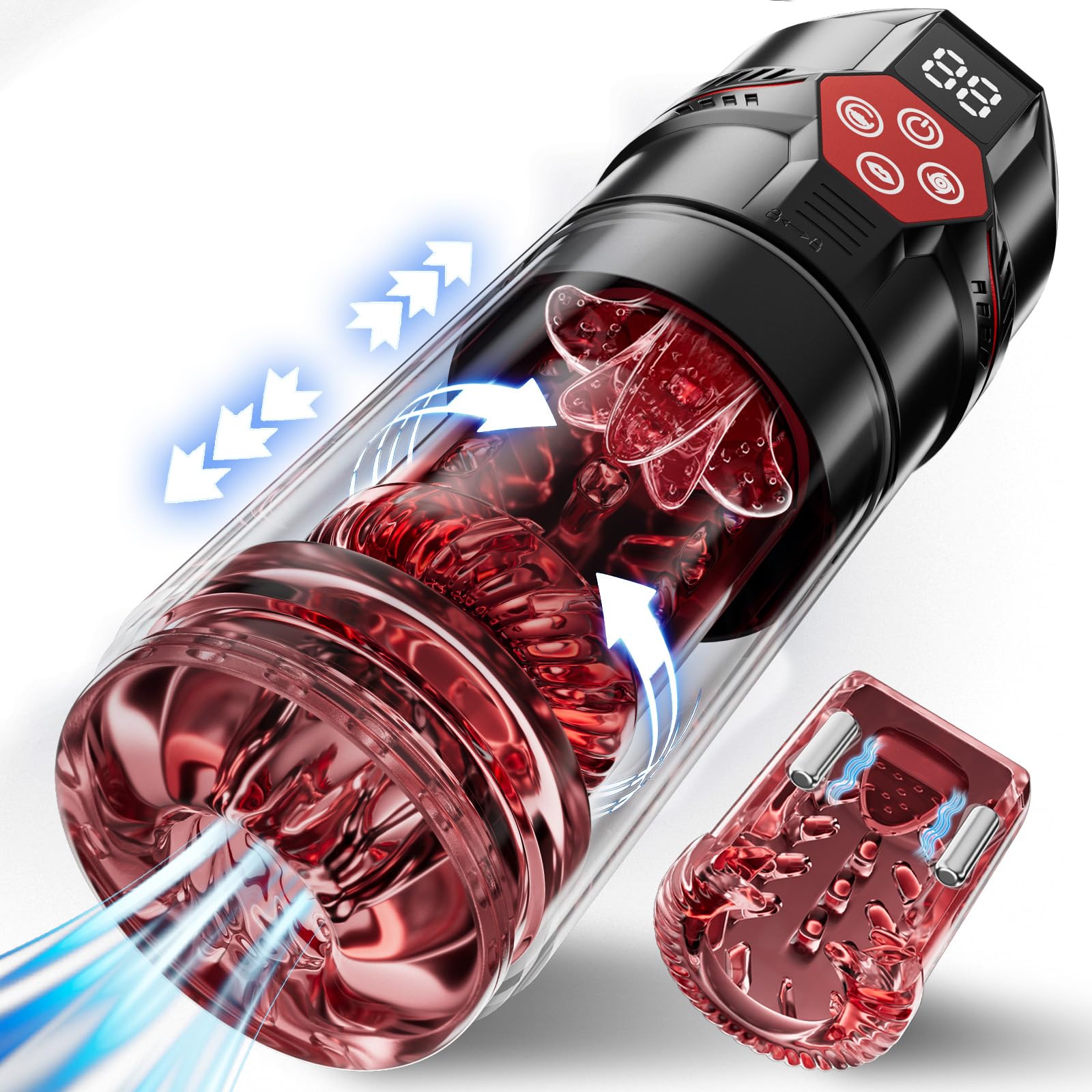 Enhanced 6-in-1 Automatic Male Masturbator & Penis Pump - Features 7 Thrusts, 7 Rotations, 7 Suctions, 7 Vibrations, and 12-Second Vacuum for Ultimate Pleasure - The Perfect Male Sex Toy for Men