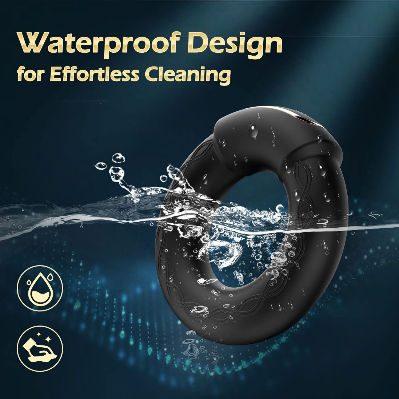 Heating Waterproof Silicone Vibrating Cock Ring with 9 Vibration Modes for Men - Portable Male Sex Toy for Enhanced Pleasure and Stimulation