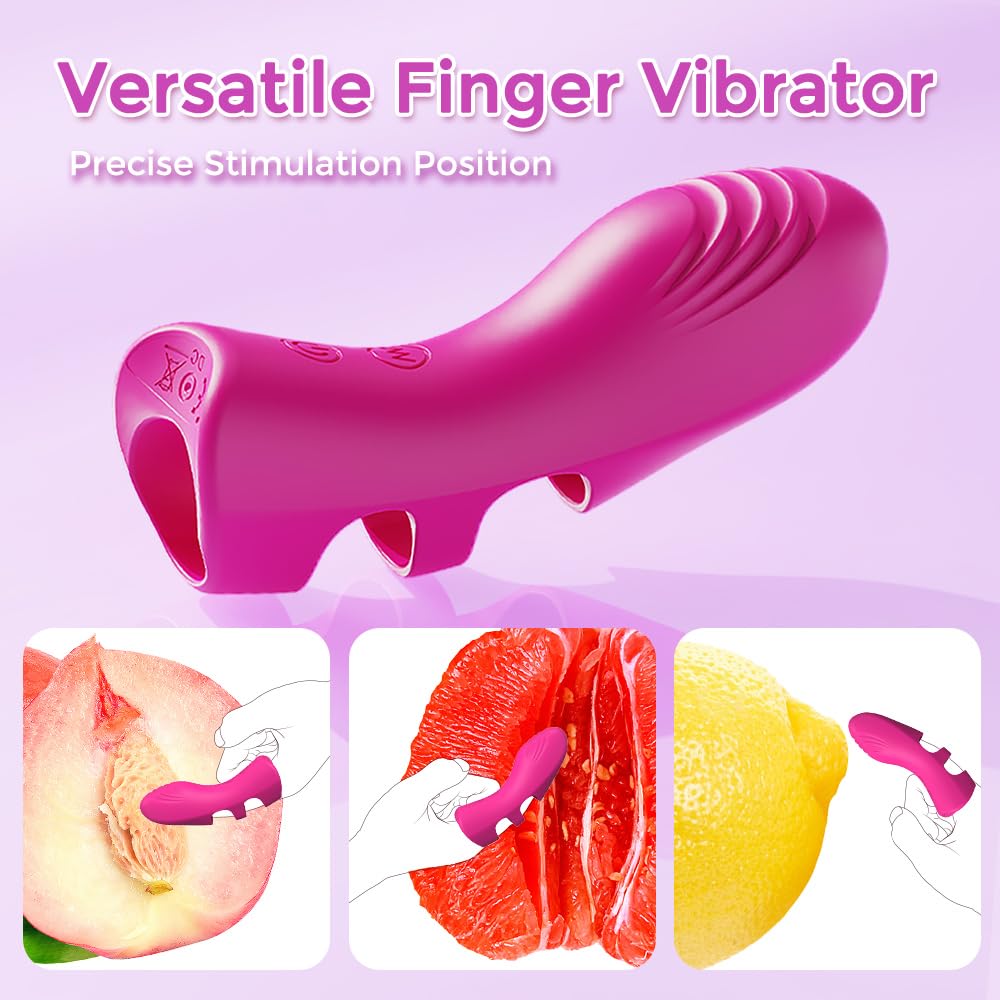 Finger Vibrator for Women Adult Sex Toy with 10 Vibration Modes and Heating Feature Multi Functional Butterfly Vibrator for Clitoris G Spot and Nipple Stimulus Rechargeable Portable Mini Waterproof Silicone Design